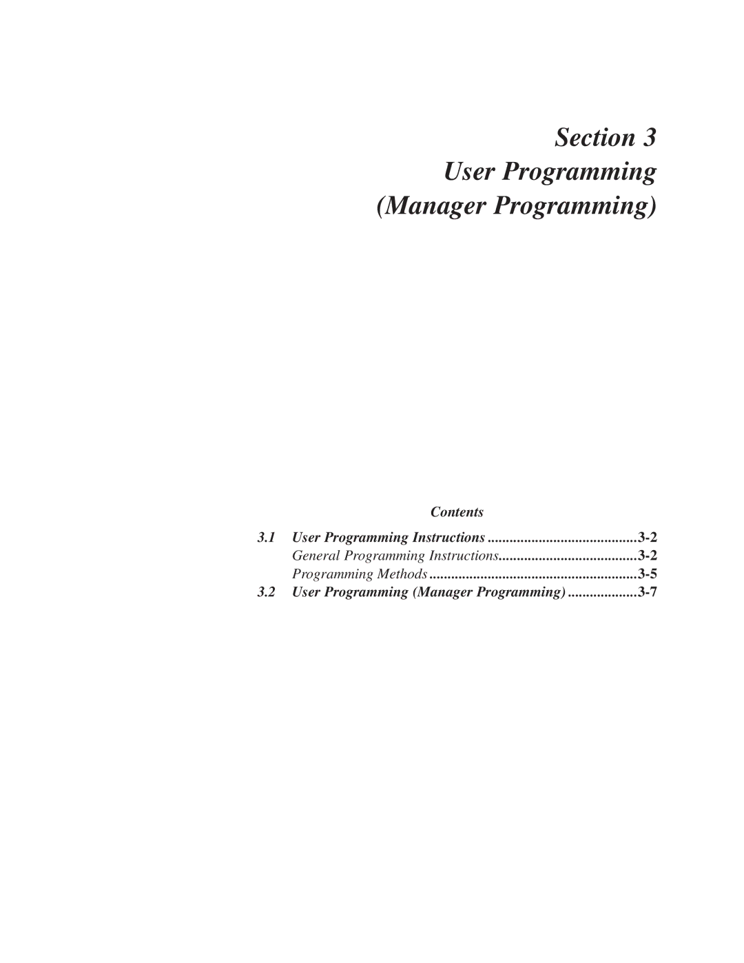 Panasonic KX-TD308 manual Section User Programming Manager Programming 