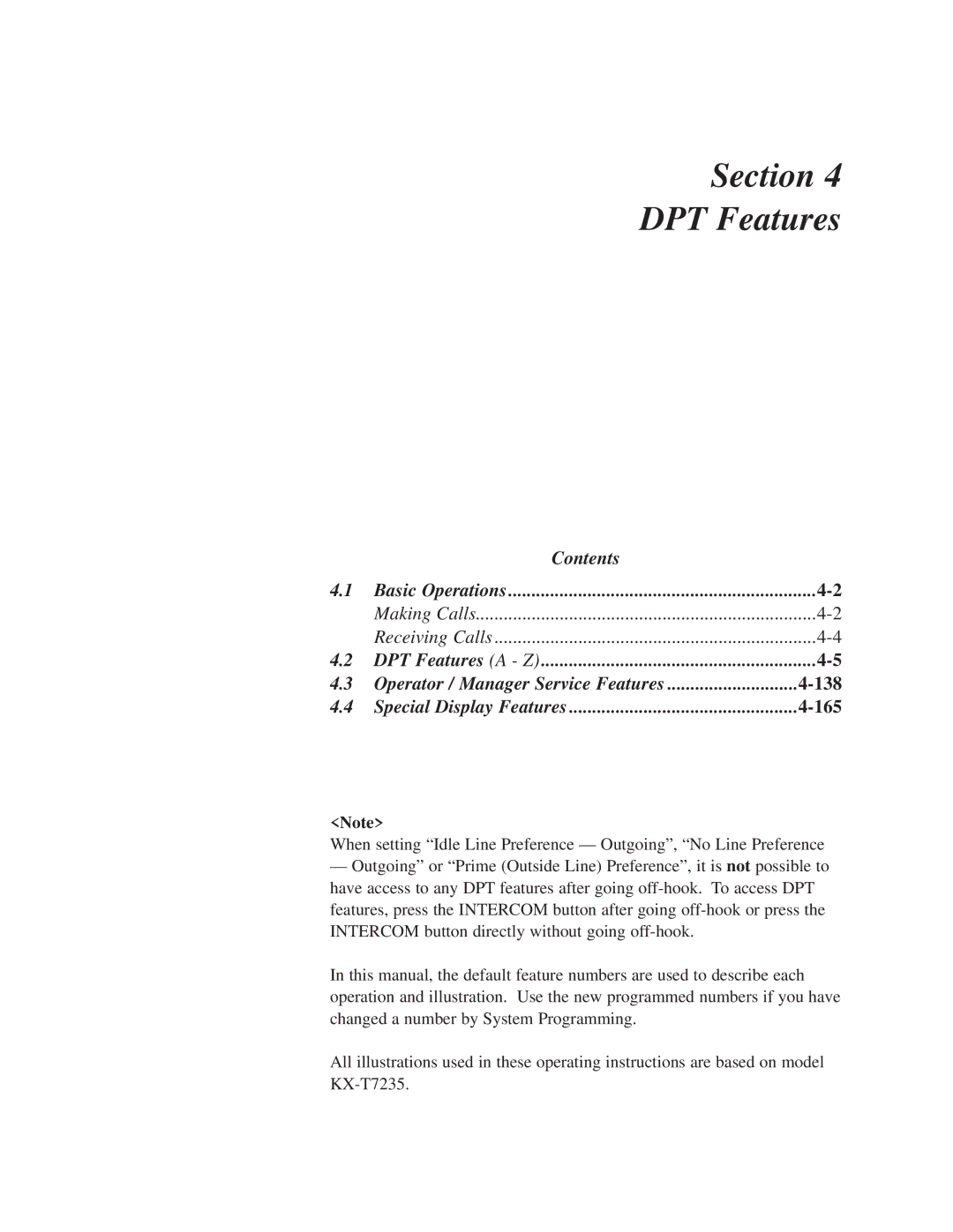 Panasonic KX-TD308 manual Operator / Manager Service Features 138, 165 