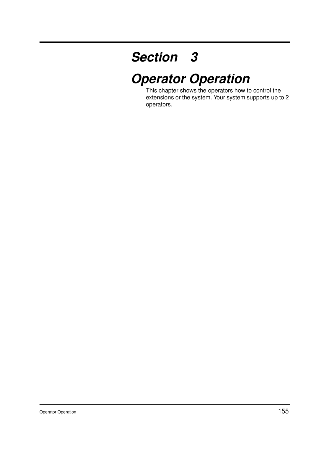 Panasonic KX-TD612E user manual Section Operator Operation, 155 