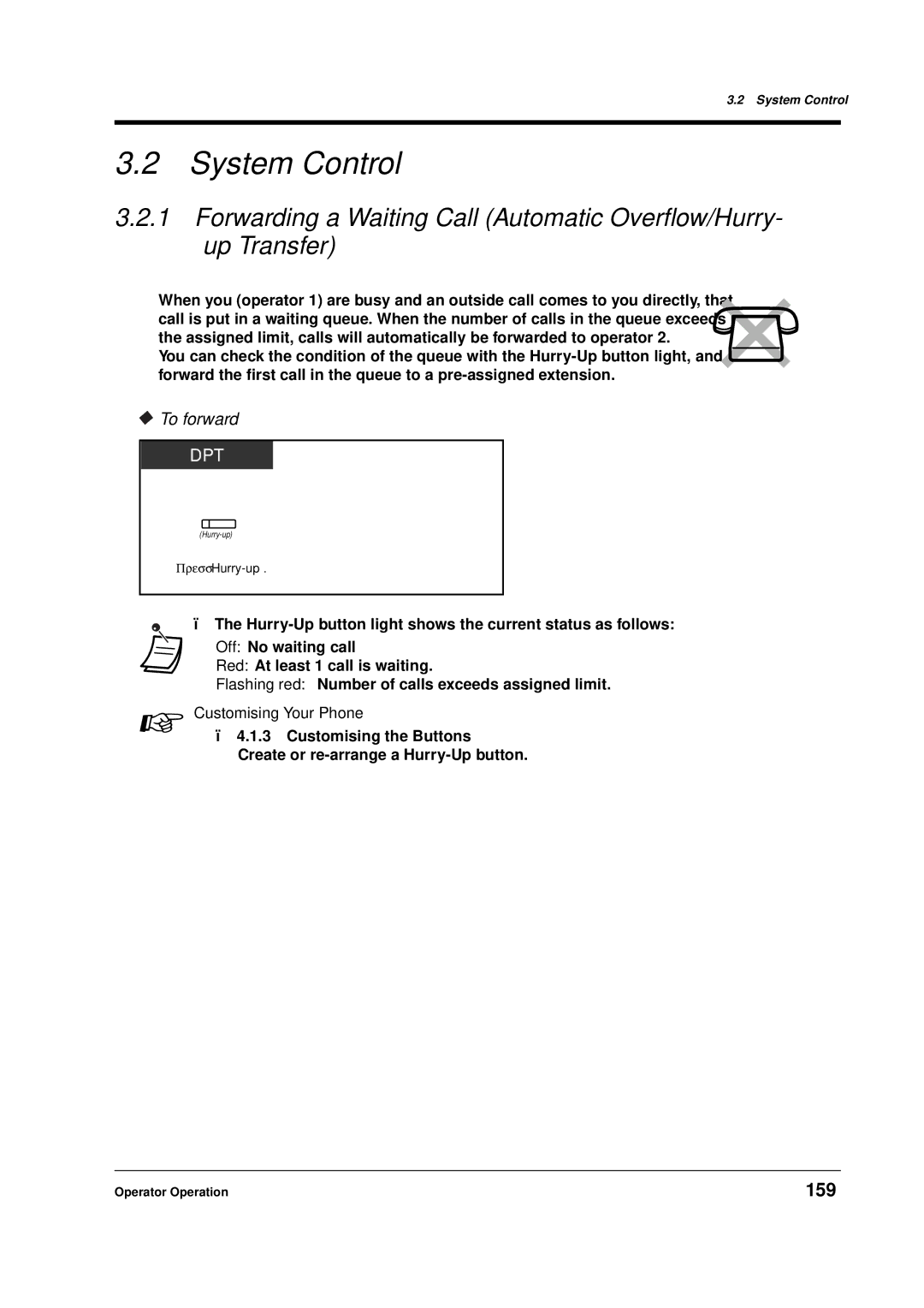 Panasonic KX-TD612E user manual System Control, 159, To forward 