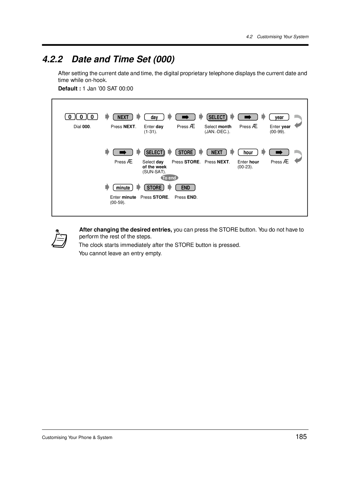 Panasonic KX-TD612E user manual Date and Time Set, 185, Day, Hour 