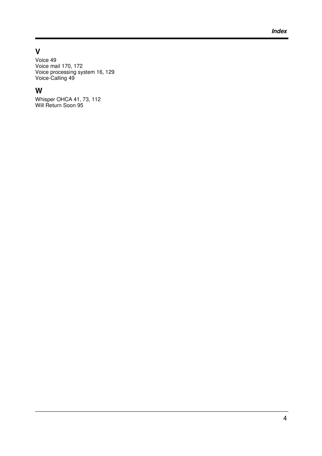 Panasonic KX-TD612E user manual Index 