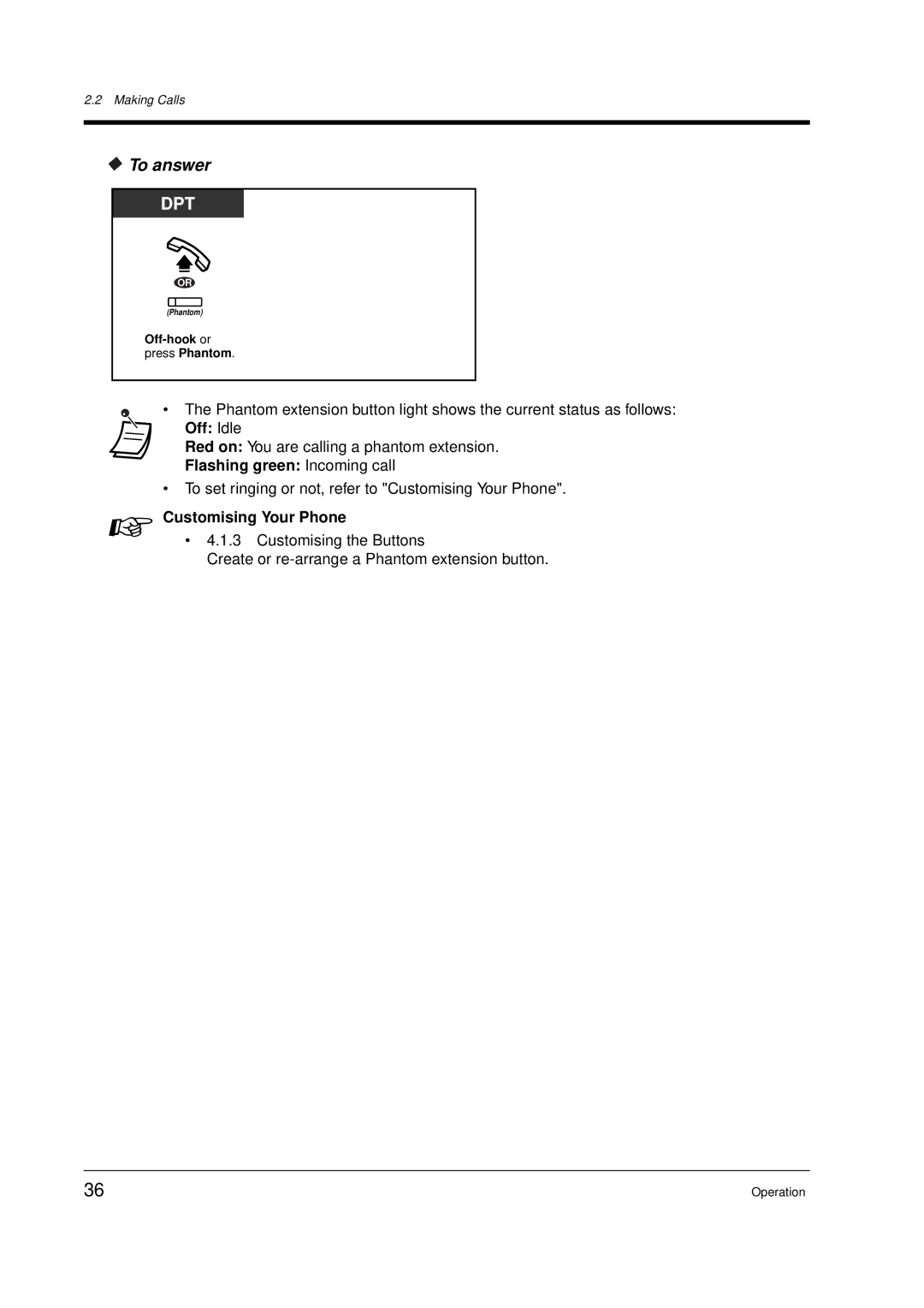 Panasonic KX-TD612E user manual To answer, Flashing green Incoming call 