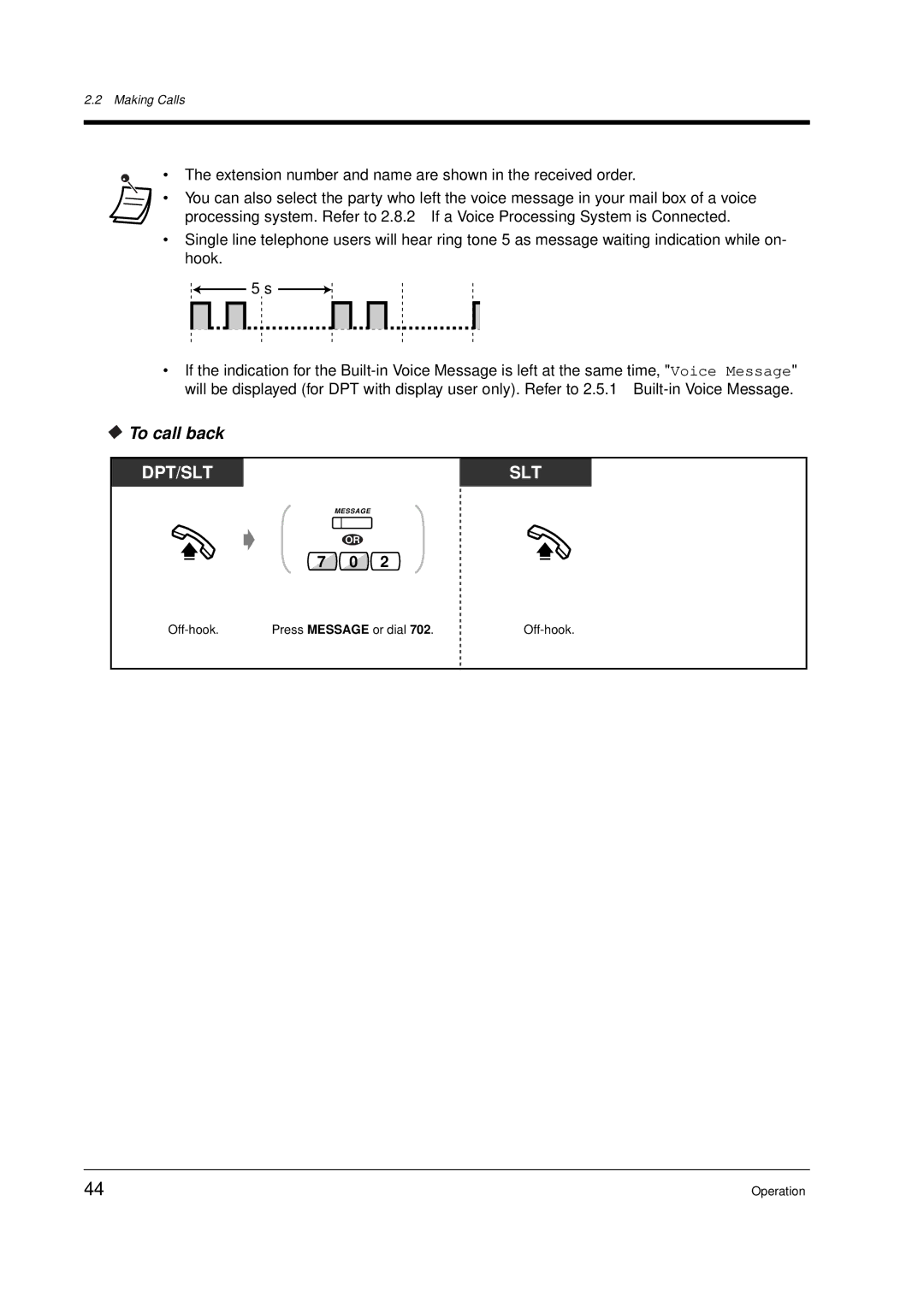 Panasonic KX-TD612E user manual To call back 