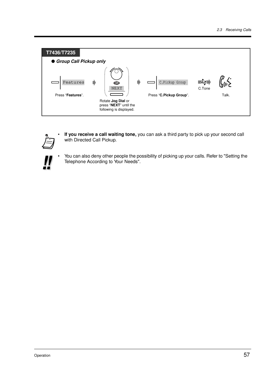 Panasonic KX-TD612E user manual Press C.Pickup Group 