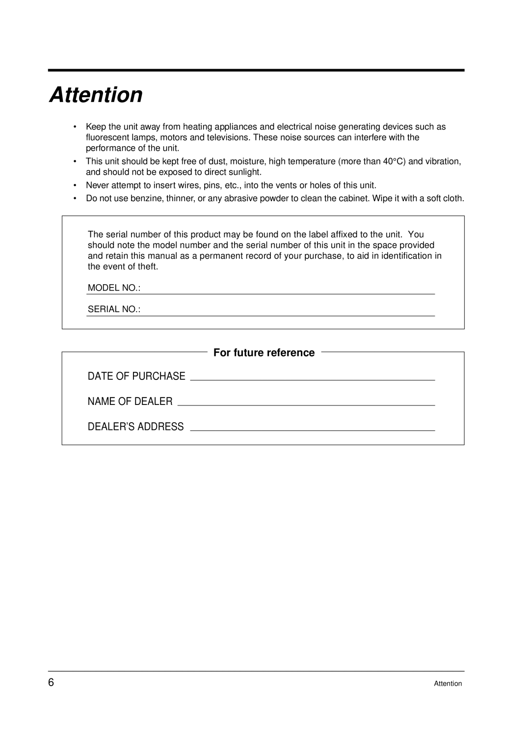 Panasonic KX-TD612E user manual For future reference 