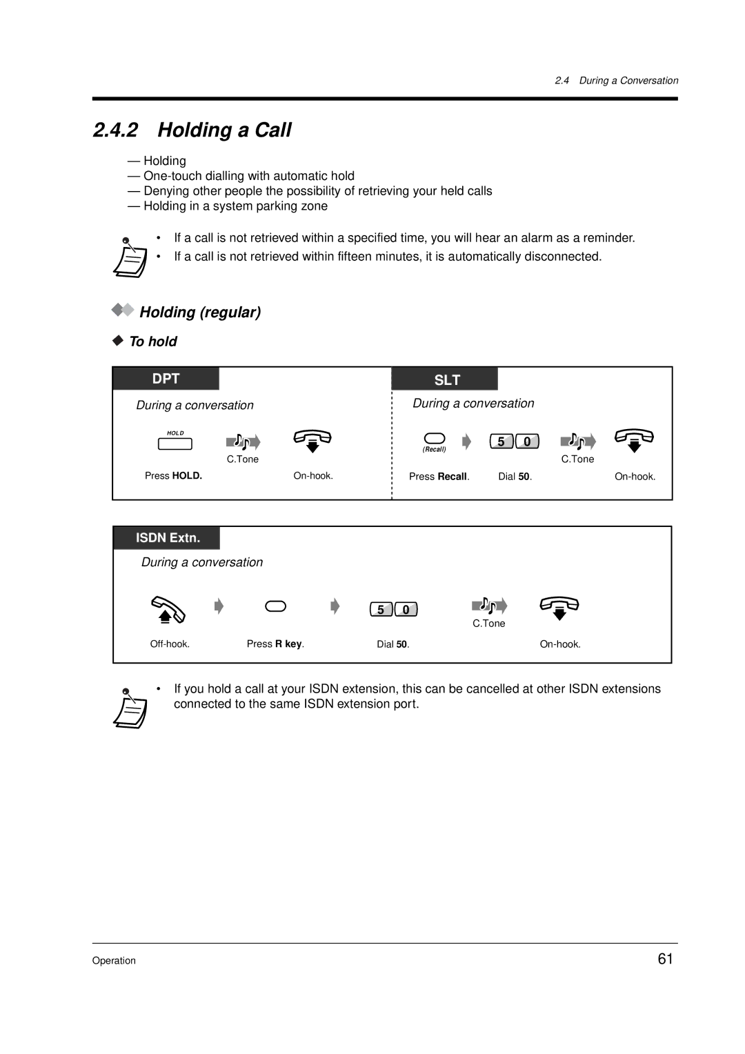 Panasonic KX-TD612E user manual Holding a Call, Holding regular, To hold 