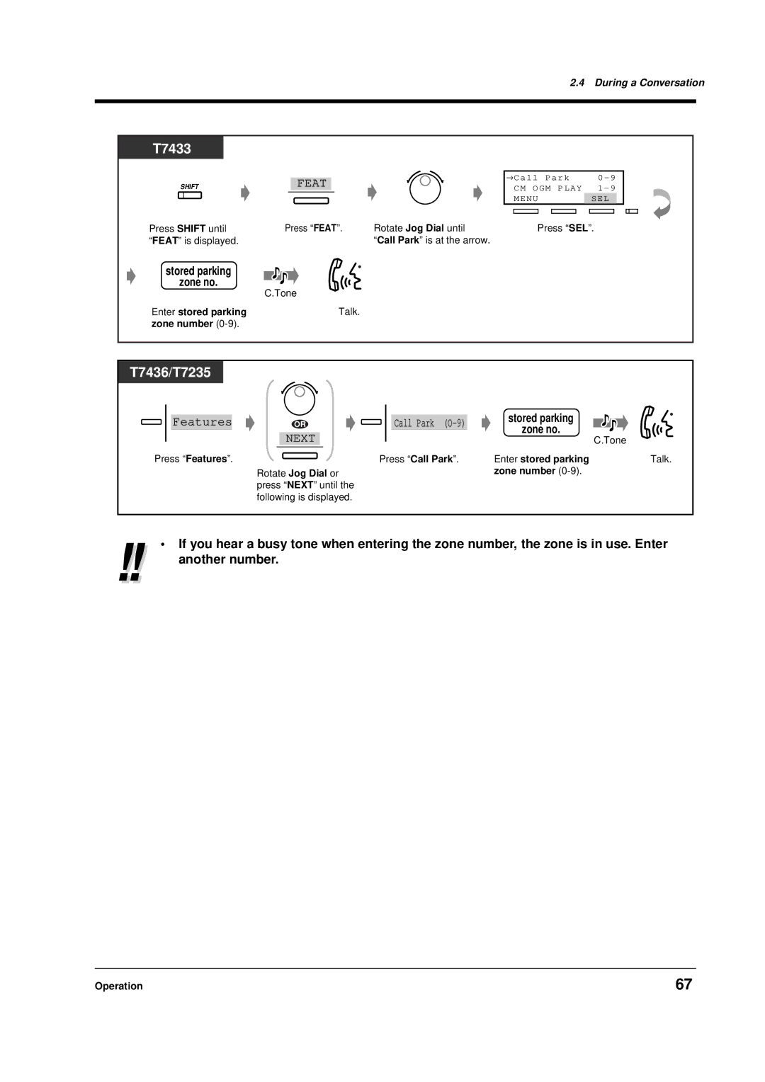 Panasonic KX-TD612E user manual Stored parking Zone no 