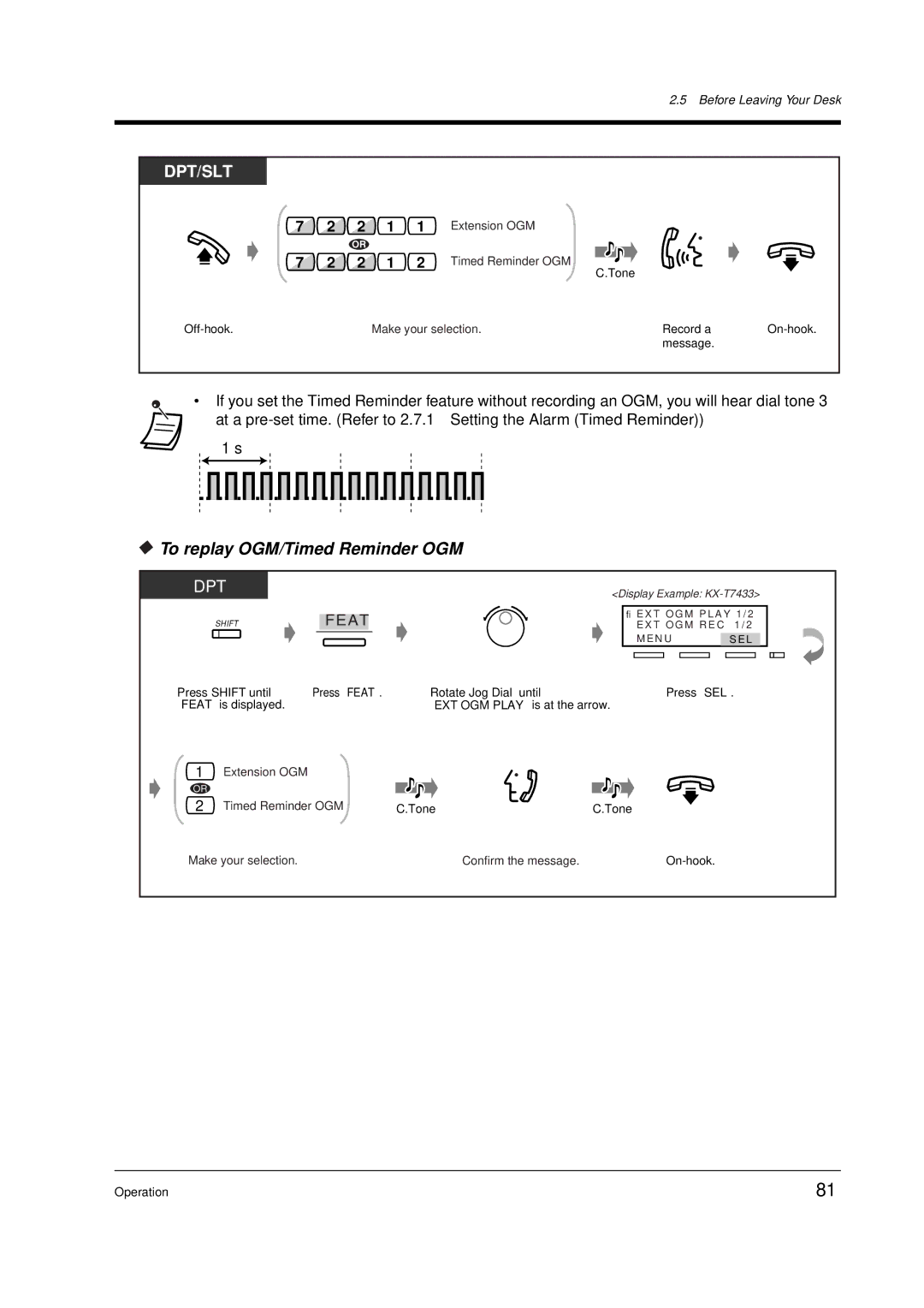 Panasonic KX-TD612E user manual To replay OGM/Timed Reminder OGM, Extension OGM 