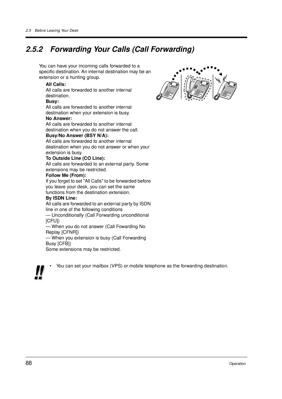 Panasonic KX-TD612E user manual Forwarding Your Calls Call Forwarding 