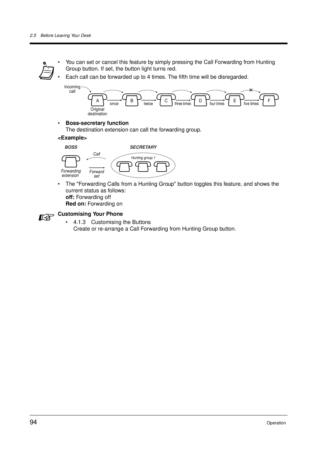 Panasonic KX-TD612E user manual Destination extension can call the forwarding group 