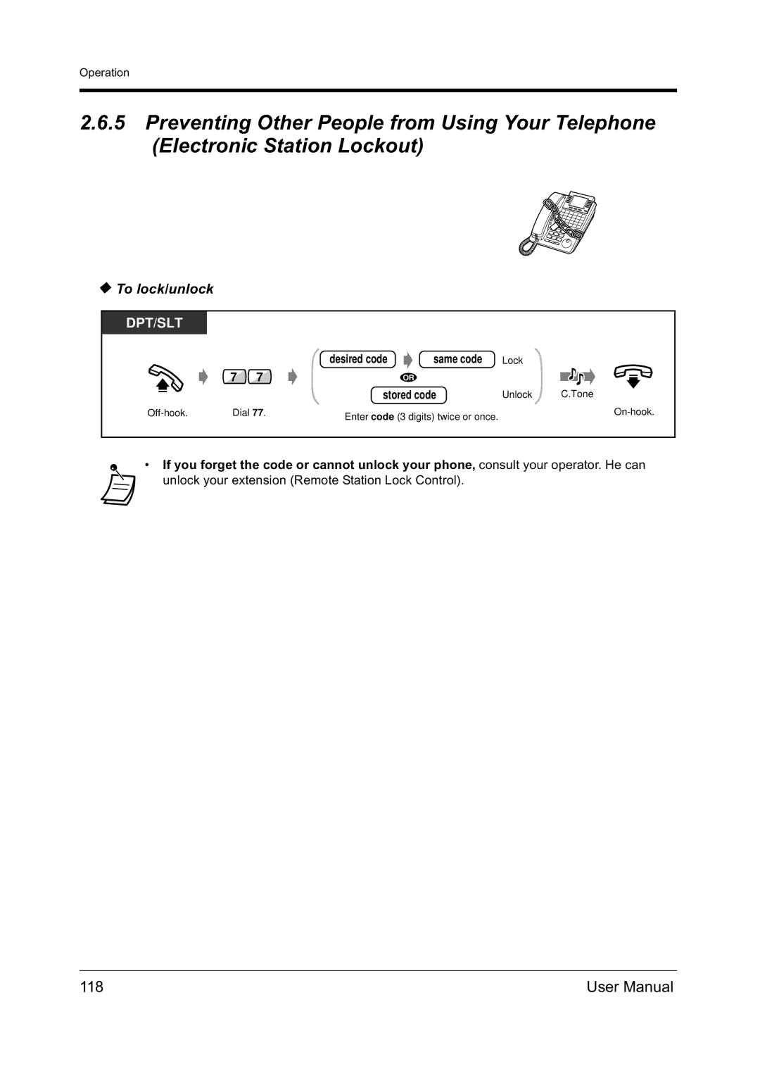 Panasonic KX-TD612NZ user manual 118, To lock/unlock 