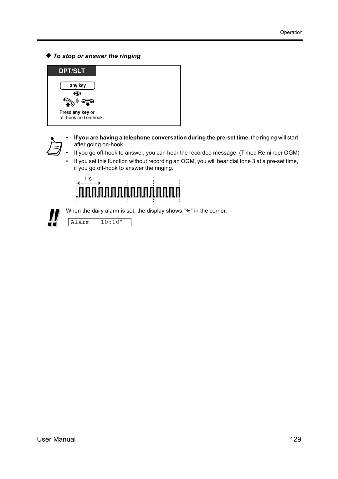 Panasonic KX-TD612NZ user manual 129, To stop or answer the ringing 