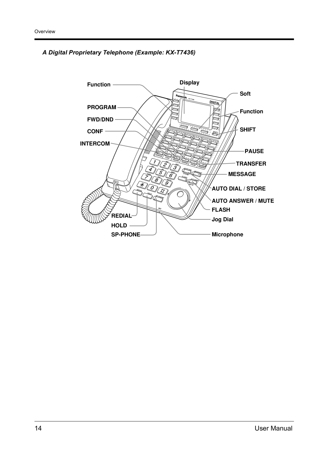 Panasonic KX-TD612NZ user manual Digital Proprietary Telephone Example KX-T7436 