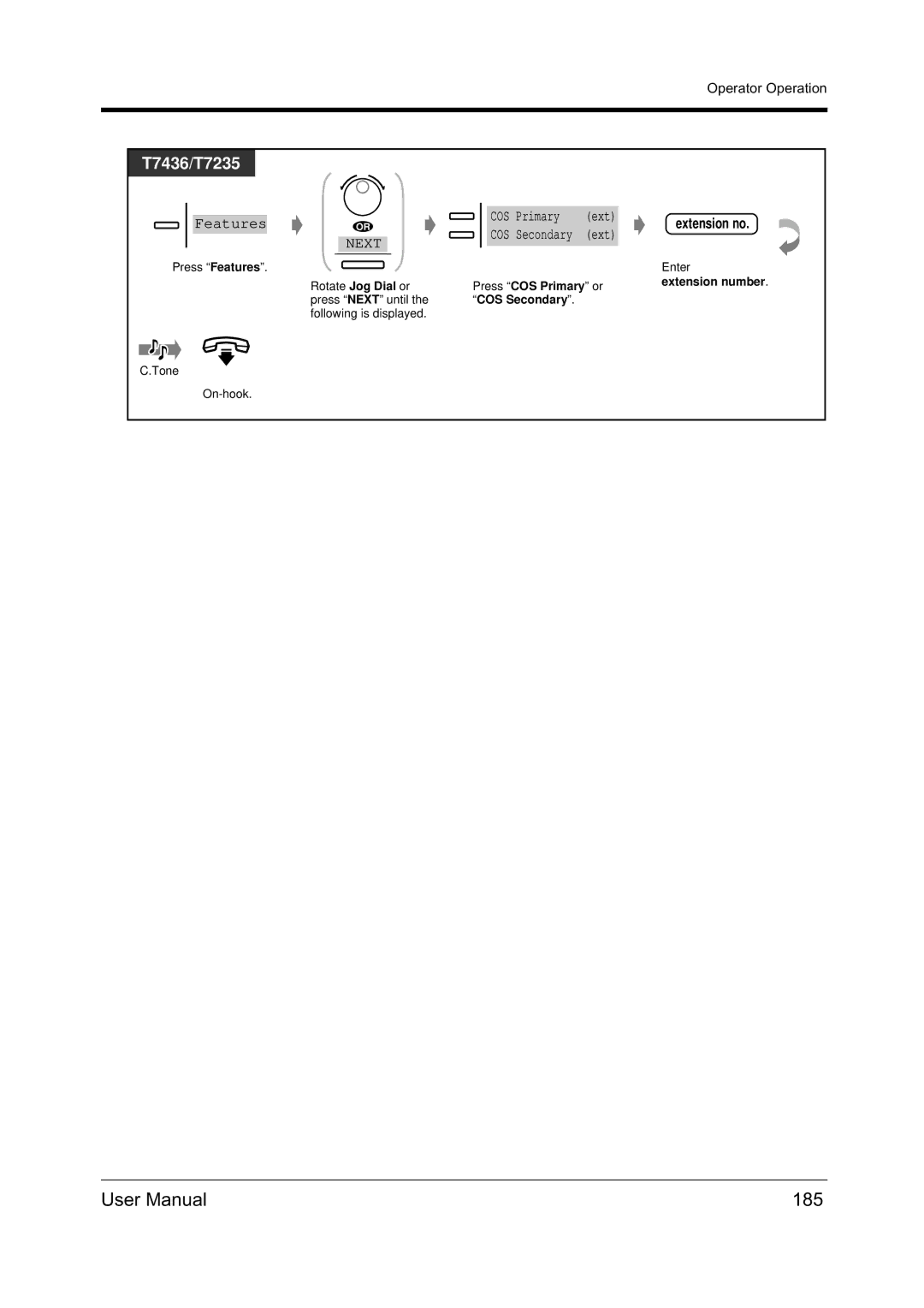 Panasonic KX-TD612NZ user manual 185, COS Secondary 