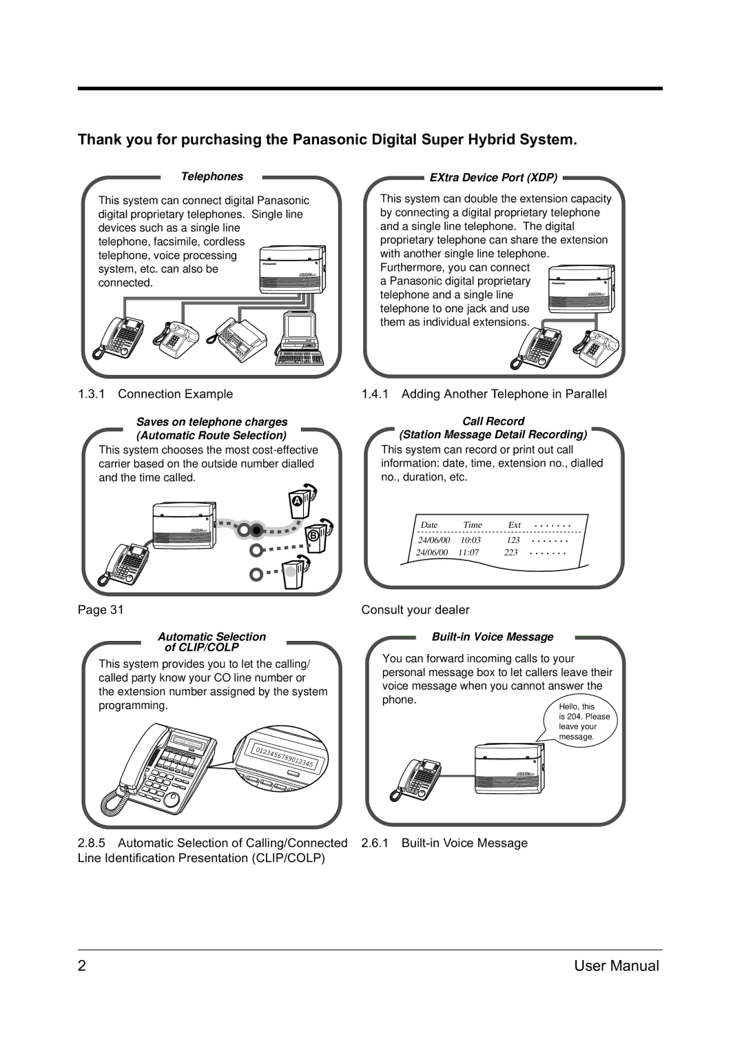 Panasonic KX-TD612NZ user manual Connection Example 