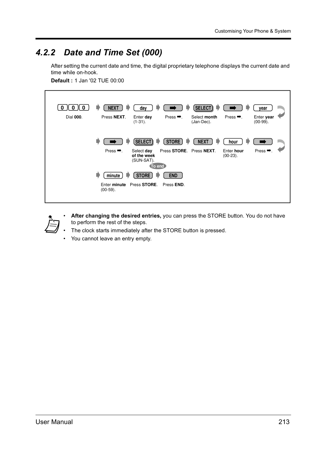 Panasonic KX-TD612NZ user manual Date and Time Set, 213, Day, Hour 