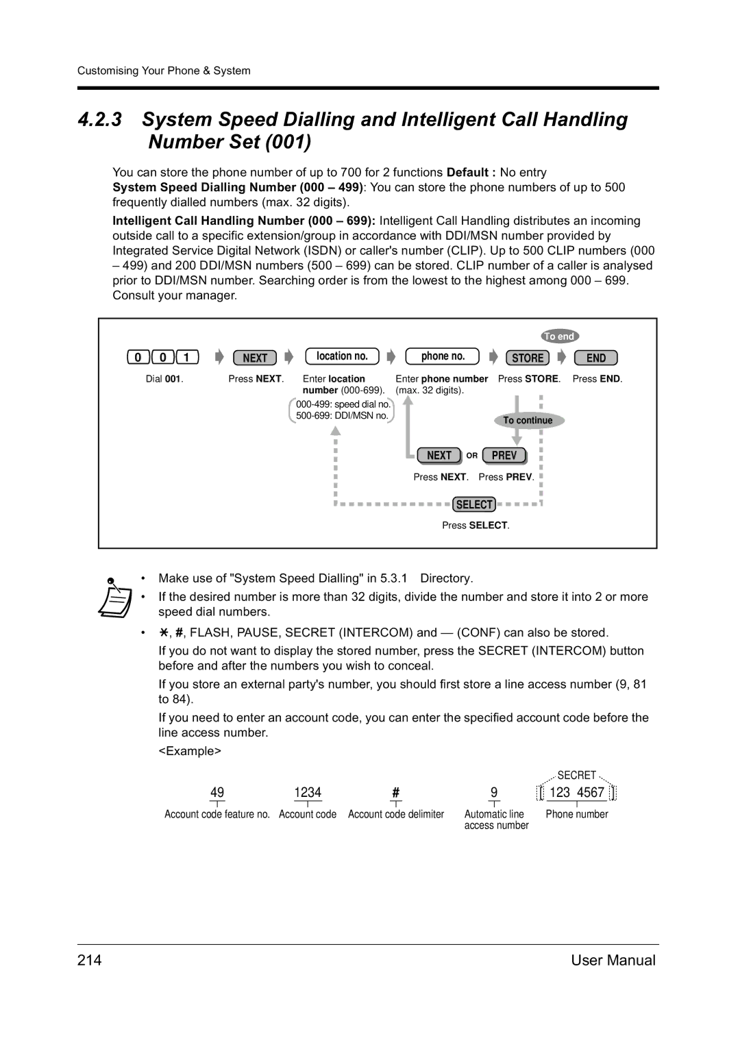 Panasonic KX-TD612NZ user manual 214, Continue 