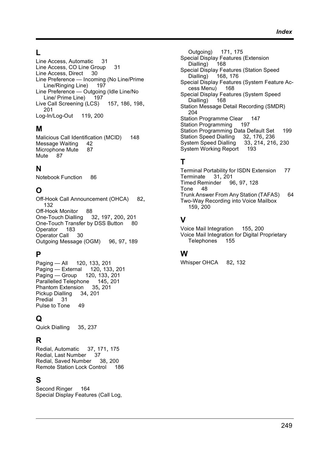 Panasonic KX-TD612NZ user manual 249 