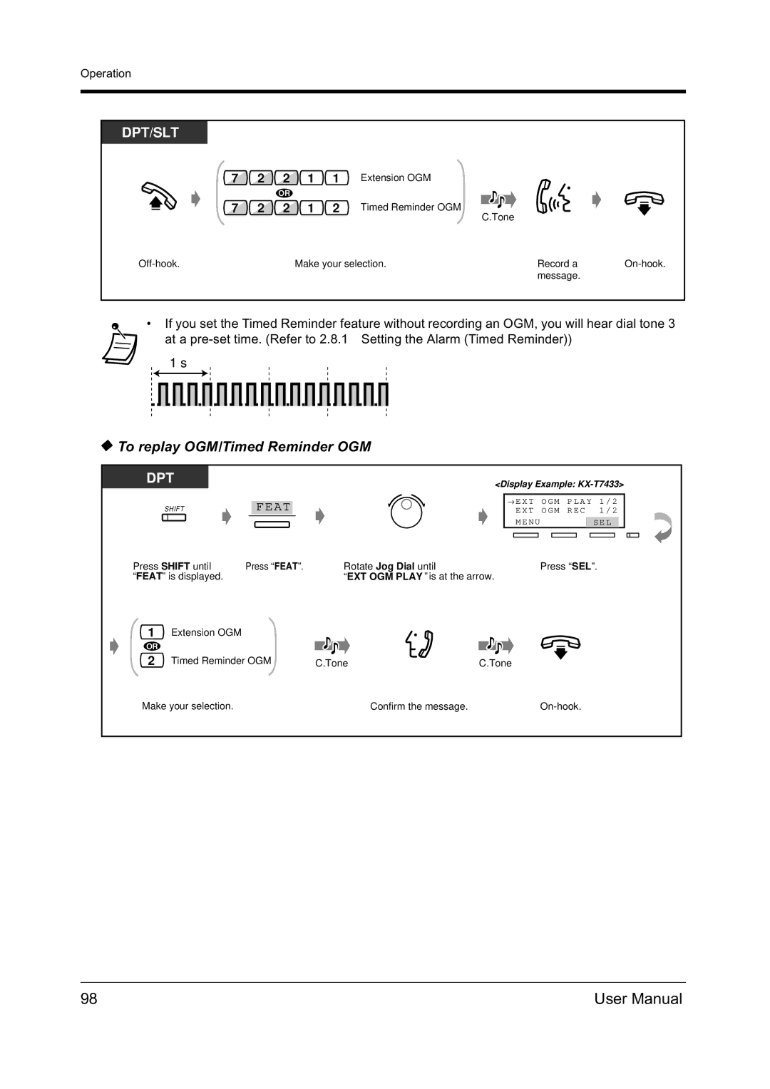 Panasonic KX-TD612NZ user manual To replay OGM/Timed Reminder OGM, Extension OGM 