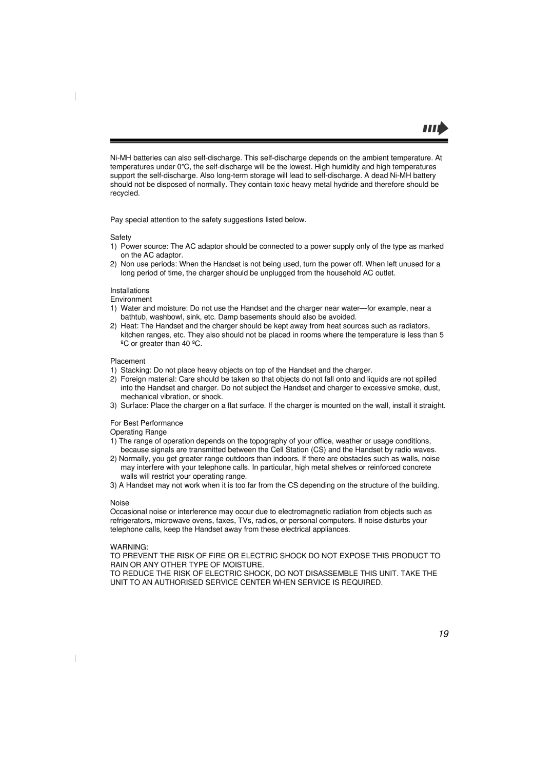 Panasonic KX-TD7580 specifications Installations Environment 