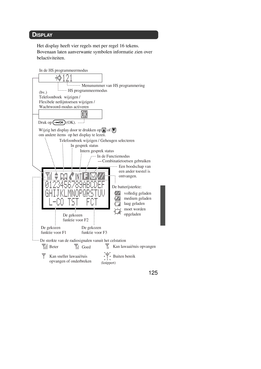 Panasonic KX-TD7590CE operating instructions 125, Display 