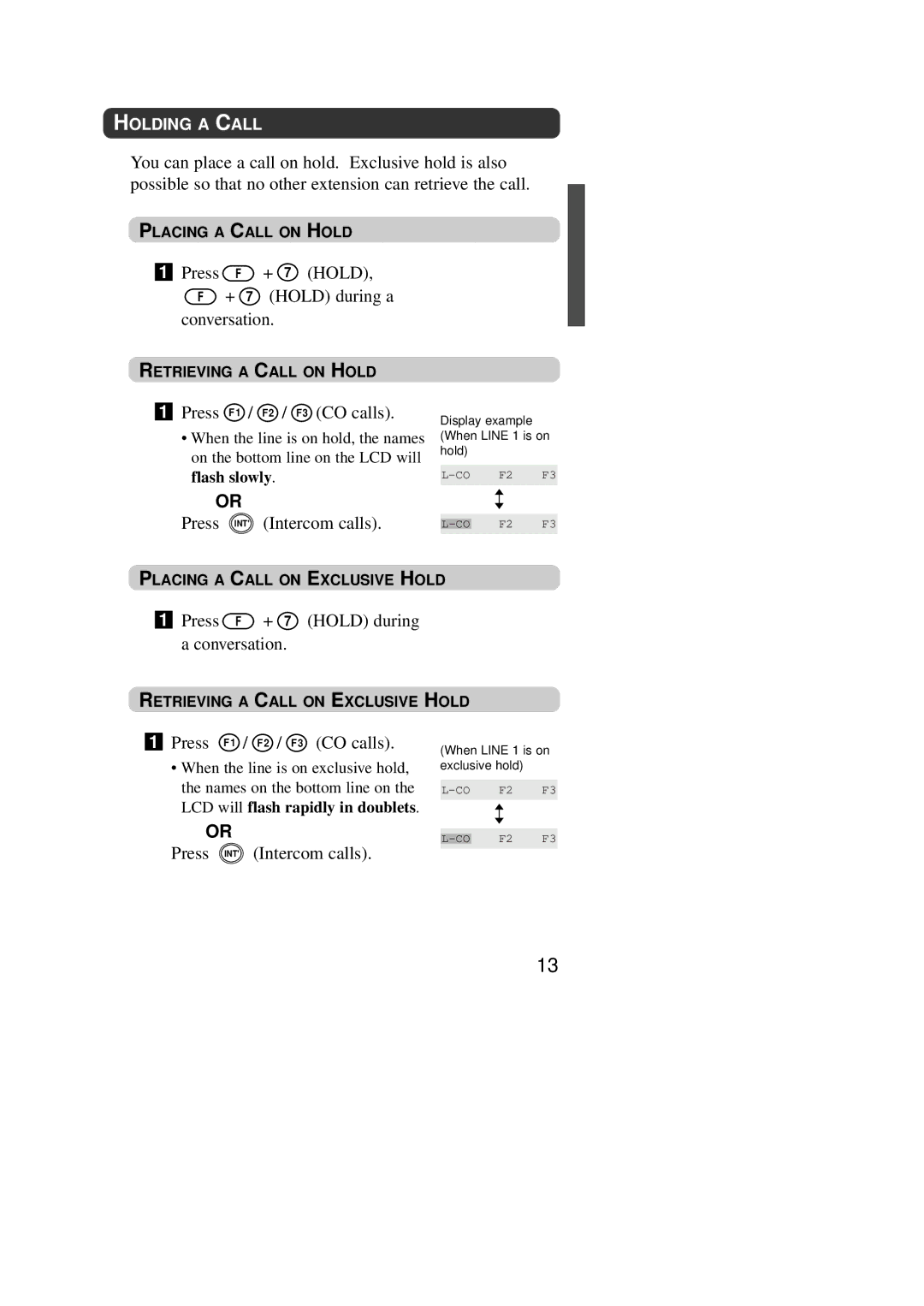 Panasonic KX-TD7590CE operating instructions Intercom calls, Press + 7 Hold during 