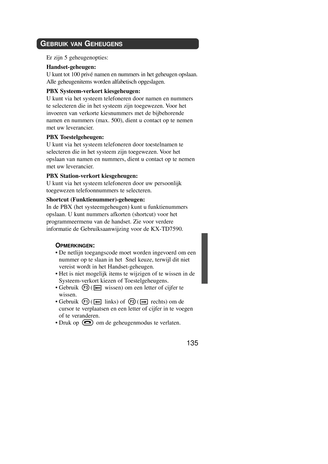 Panasonic KX-TD7590CE operating instructions 135 