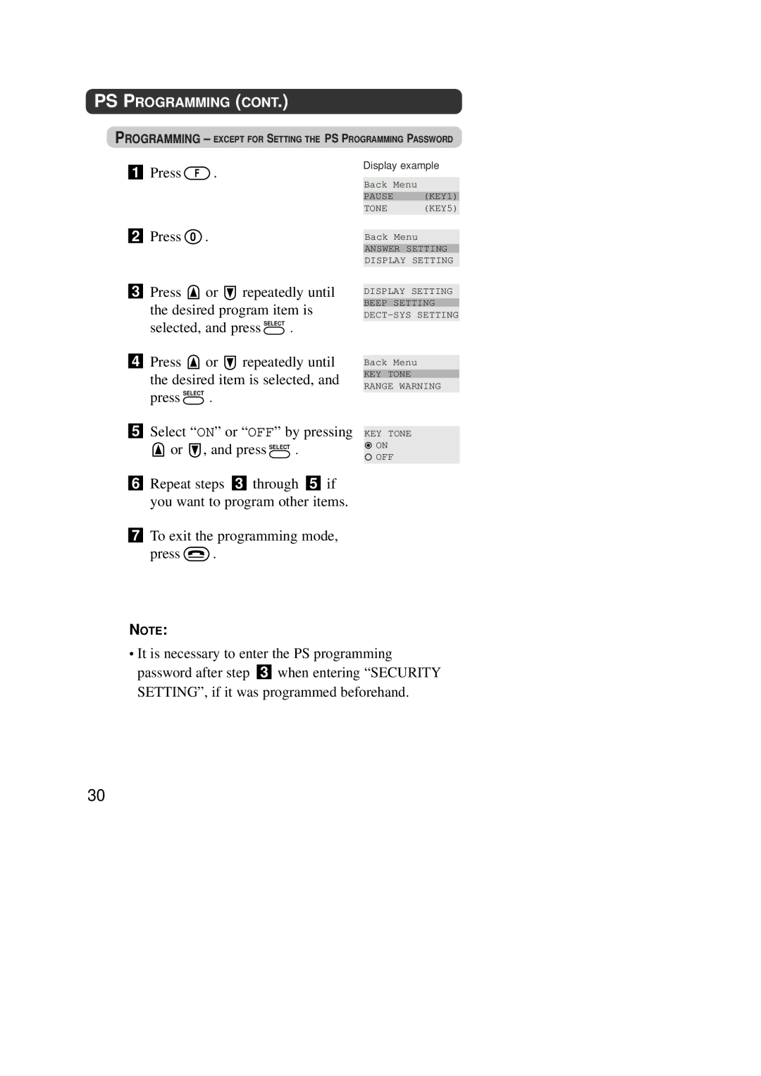 Panasonic KX-TD7590CE operating instructions Display Setting Beep Setting DECT-SYS Setting 