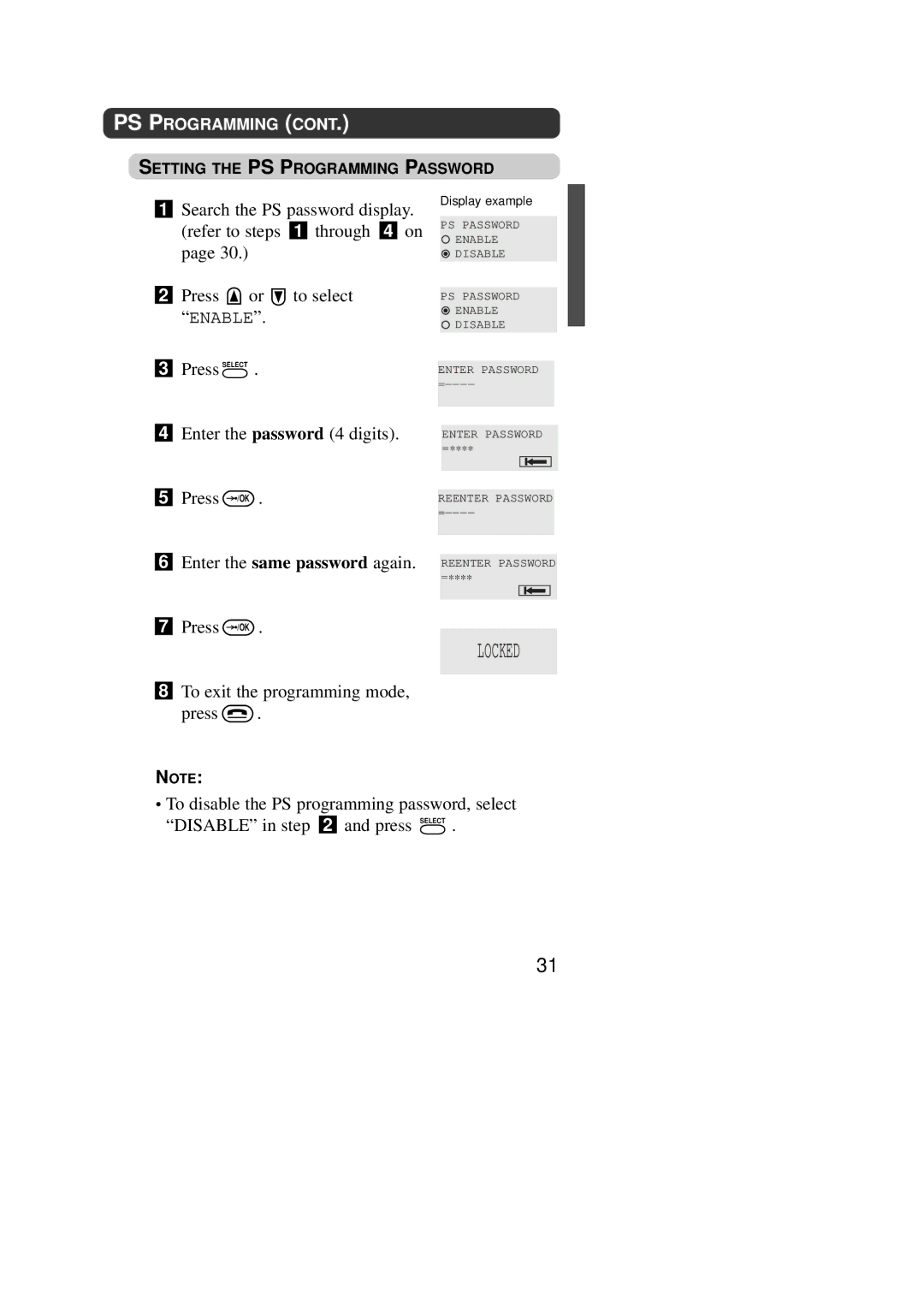 Panasonic KX-TD7590CE operating instructions Locked 