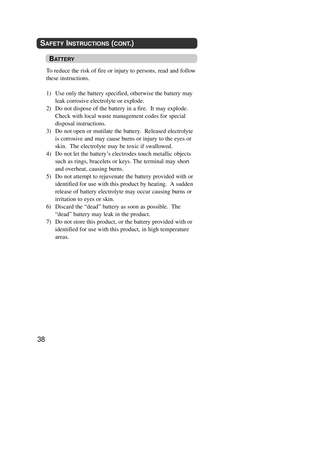 Panasonic KX-TD7590CE operating instructions Battery 