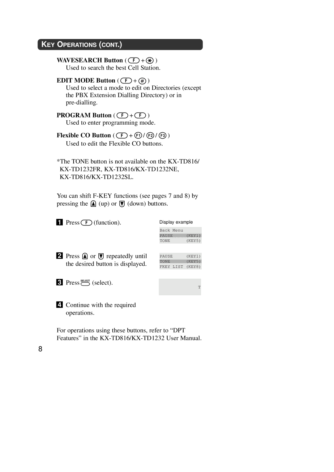 Panasonic KX-TD7590CE operating instructions Wavesearch Button, Edit Mode Button F, Program Button F + F 