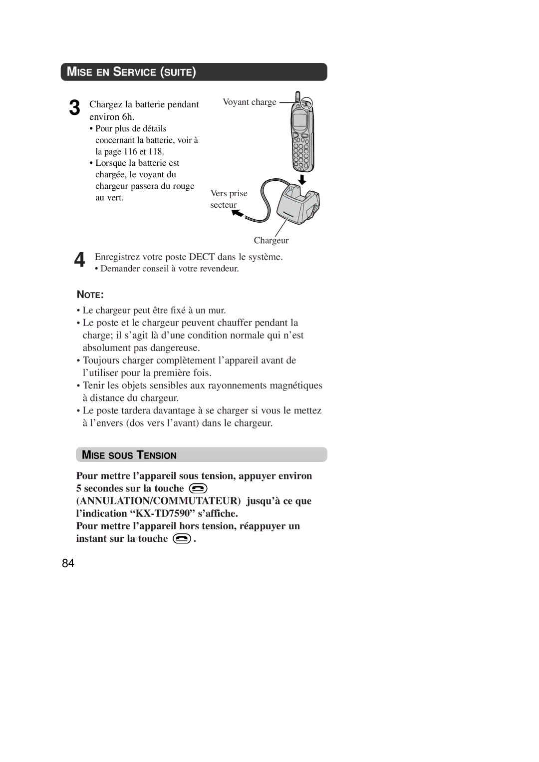 Panasonic KX-TD7590CE operating instructions Environ 6h 