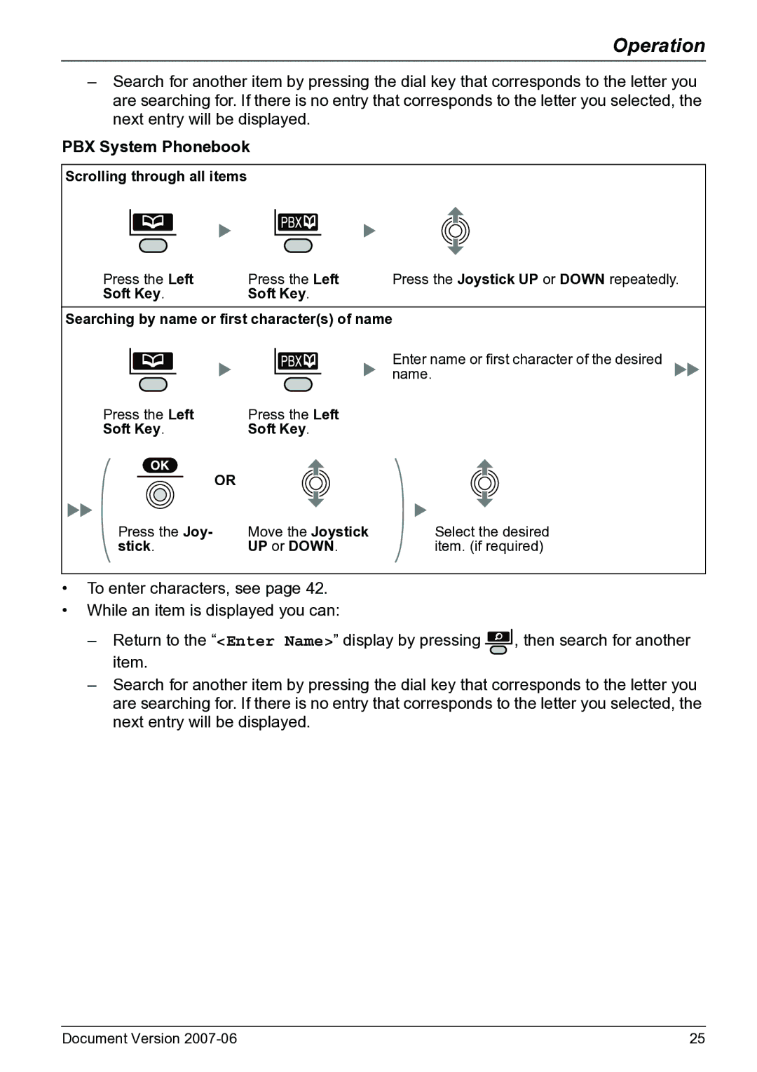 Panasonic KX-TD7684 operating instructions PBX System Phonebook, Stick UP or Down 