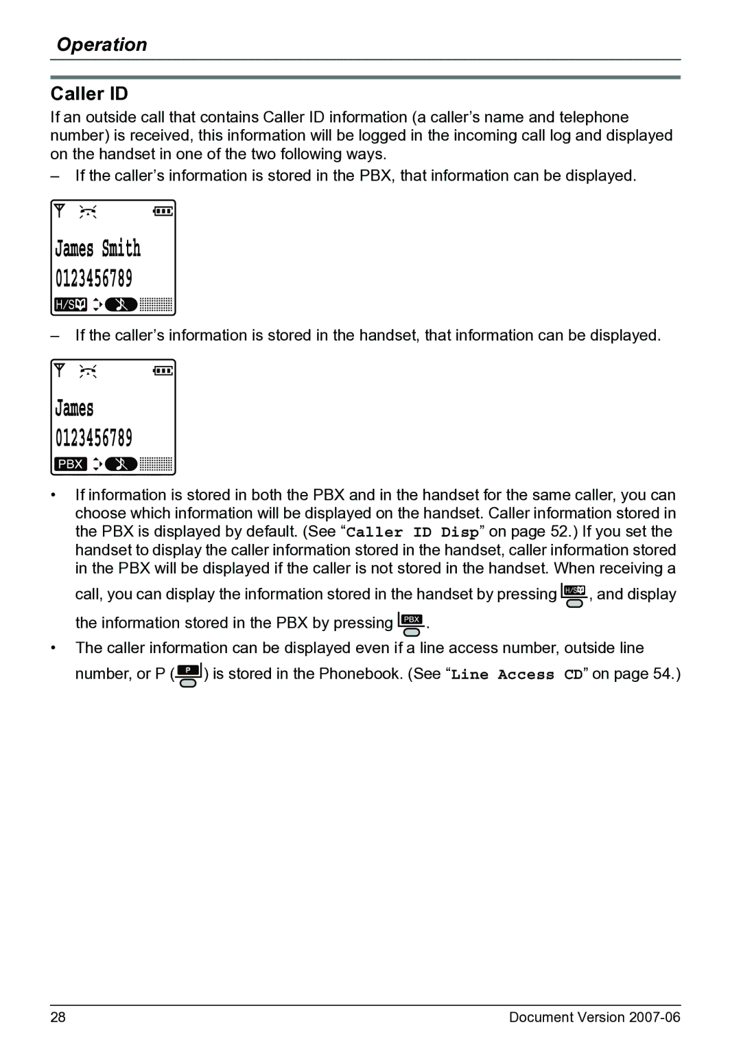 Panasonic KX-TD7684 operating instructions Caller ID 