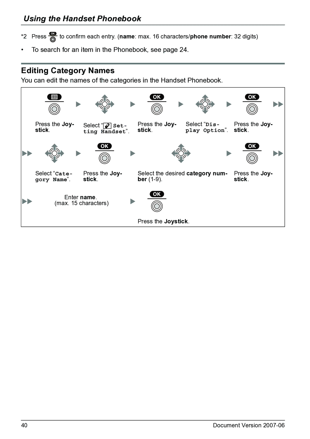 Panasonic KX-TD7684 operating instructions Editing Category Names 