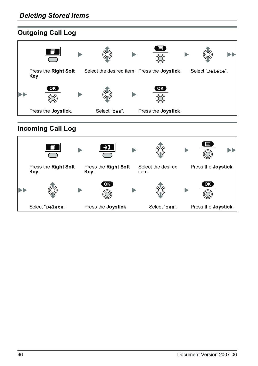 Panasonic KX-TD7684 operating instructions Outgoing Call Log, Incoming Call Log 