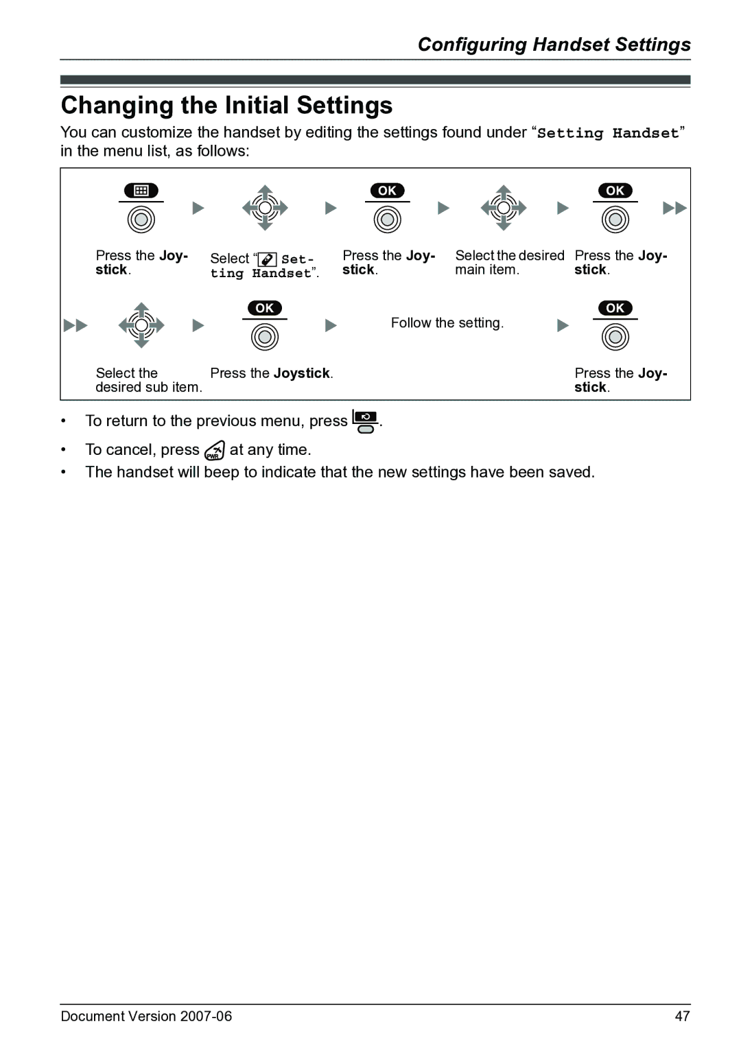 Panasonic KX-TD7684 operating instructions Changing the Initial Settings 