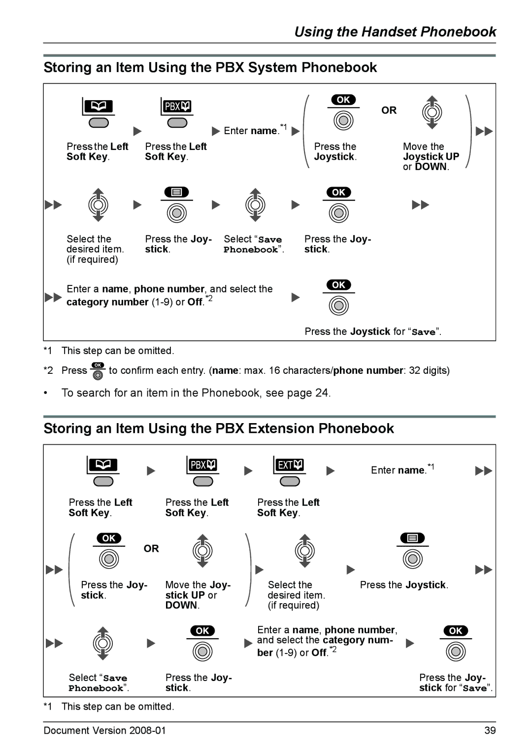 Panasonic KX-TD7685 Storing an Item Using the PBX System Phonebook, Storing an Item Using the PBX Extension Phonebook 