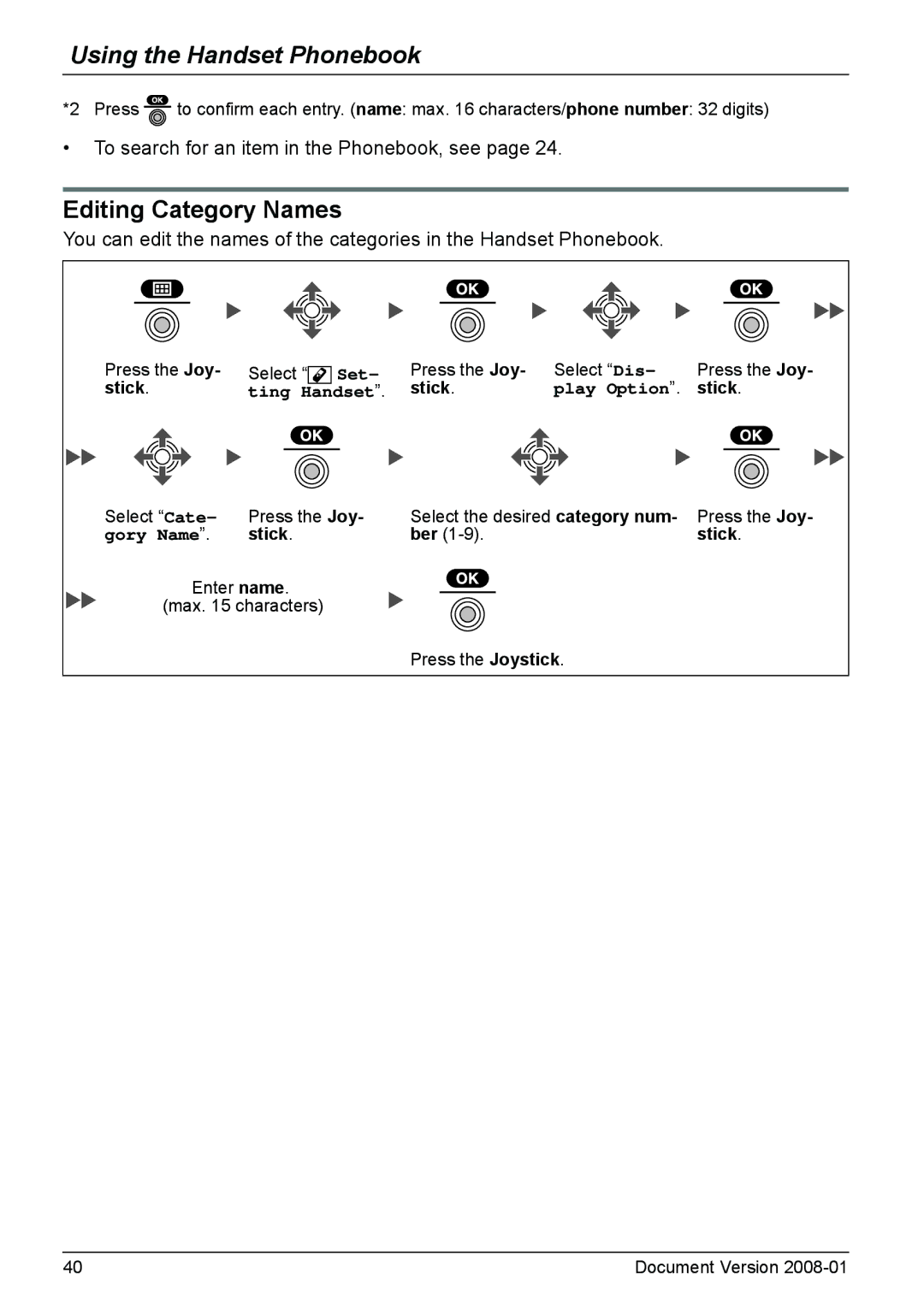 Panasonic KX-TD7685 operating instructions Editing Category Names 