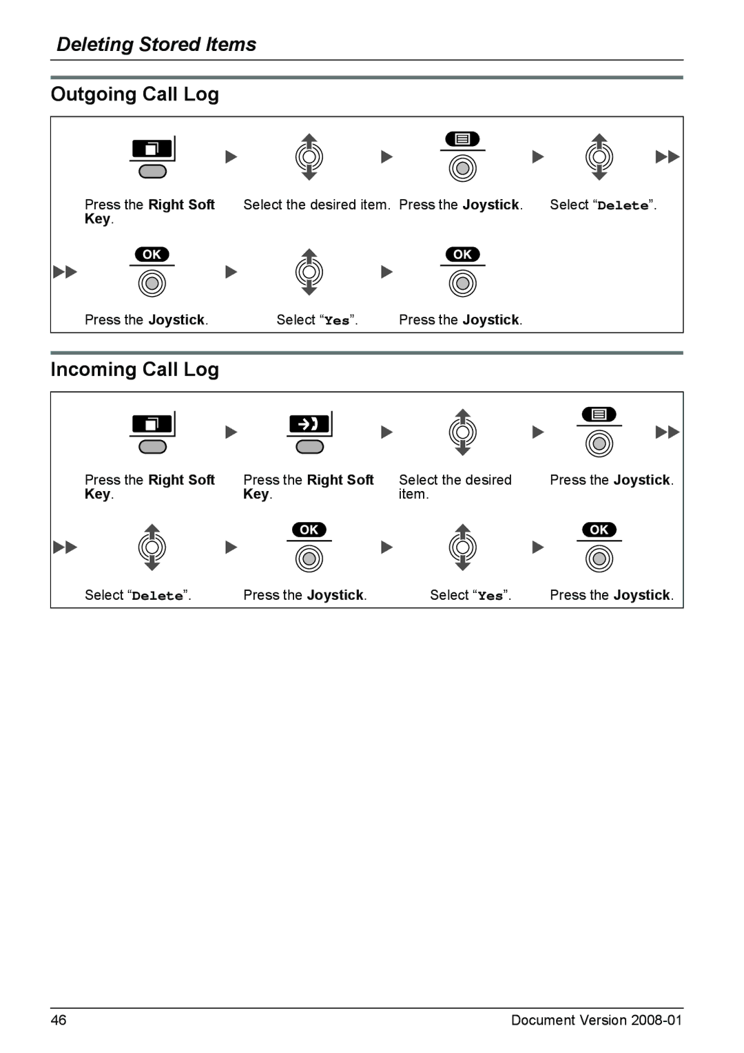 Panasonic KX-TD7685 operating instructions Outgoing Call Log, Incoming Call Log 