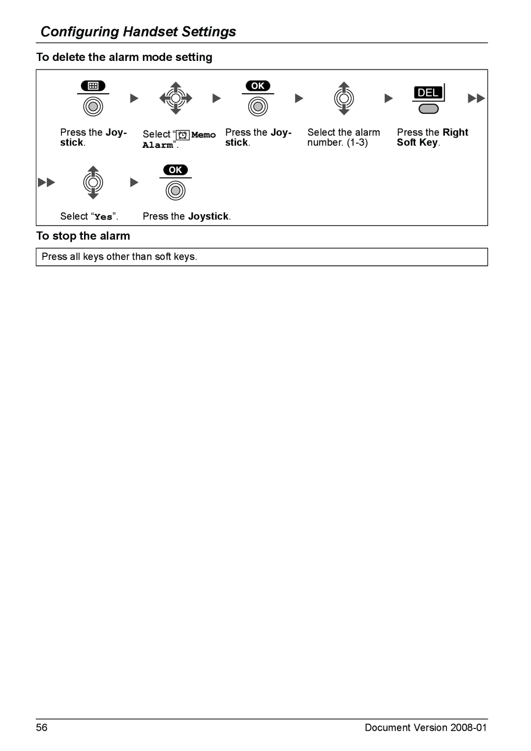 Panasonic KX-TD7685 operating instructions To delete the alarm mode setting, To stop the alarm 