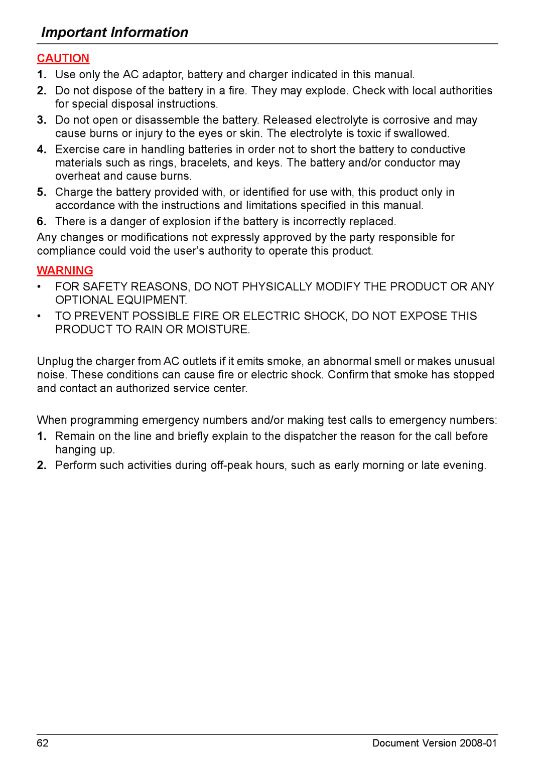 Panasonic KX-TD7685 operating instructions Important Information 