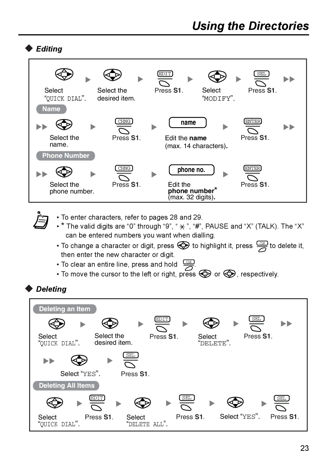 Panasonic KX-TD7690 manual Editing 