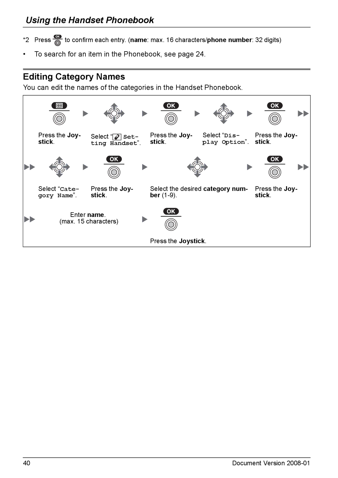 Panasonic KX-TD7695 operating instructions Editing Category Names 