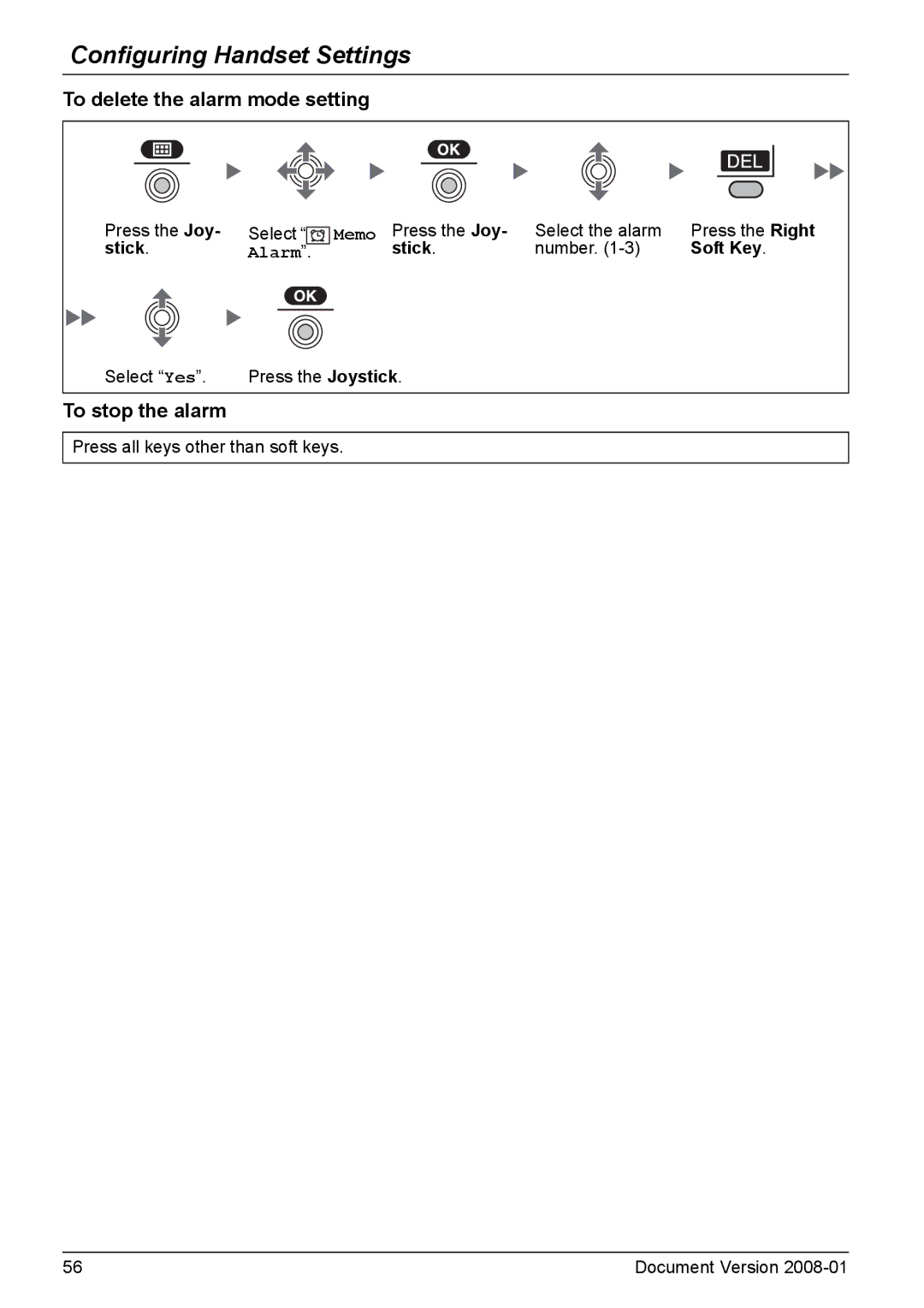 Panasonic KX-TD7695 operating instructions To delete the alarm mode setting, To stop the alarm 