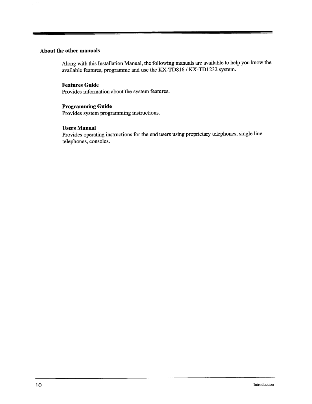 Panasonic KX-TD816, KX-TD1232 manual 