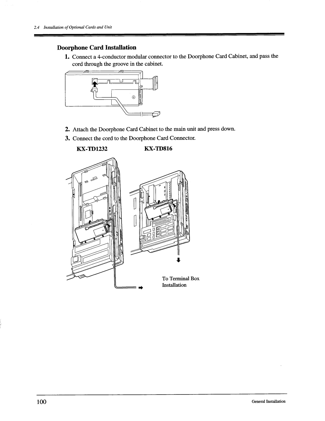 Panasonic KX-TD816, KX-TD1232 manual 