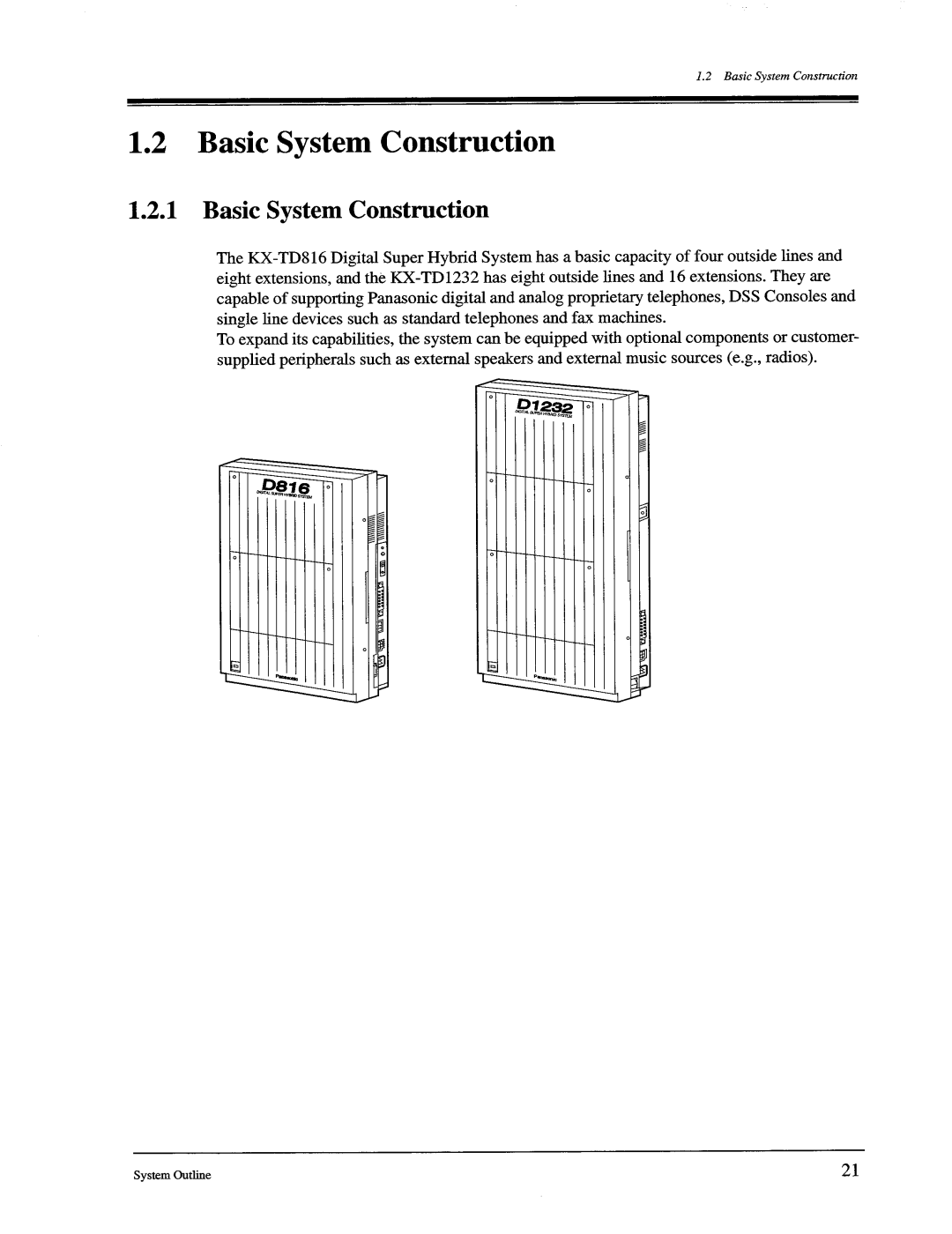 Panasonic KX-TD1232, KX-TD816 manual 