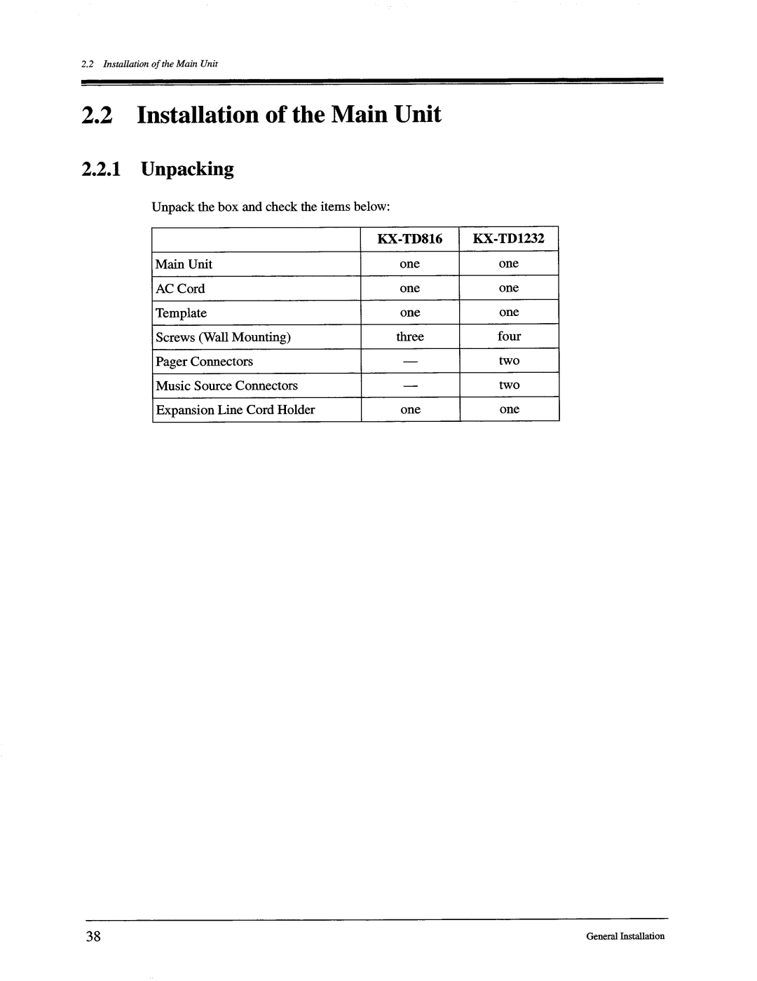 Panasonic KX-TD816, KX-TD1232 manual 